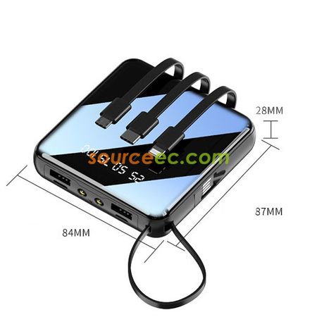 Customization 10000mAh Power Bank with In-Built Type C / Micro / Lightning Promotional Products