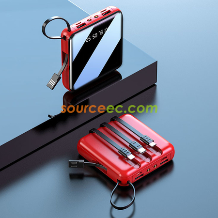 Customization 10000mAh Power Bank with In-Built Type C / Micro / Lightning Promotional Products