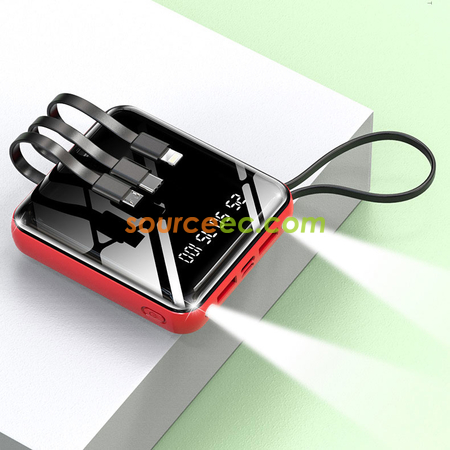 Customization 10000mAh Power Bank with In-Built Type C / Micro / Lightning Promotional Products