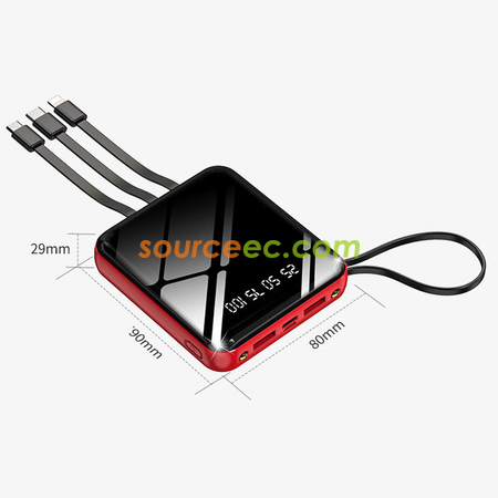 Customization 10000mAh Power Bank with In-Built Type C / Micro / Lightning Promotional Products