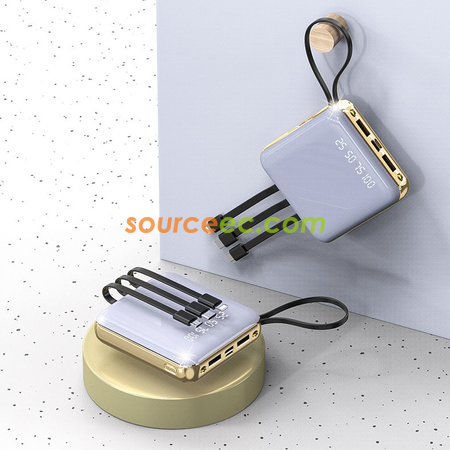 Customization 10000mAh Power Bank with In-Built Type C / Micro / Lightning Promotional Products