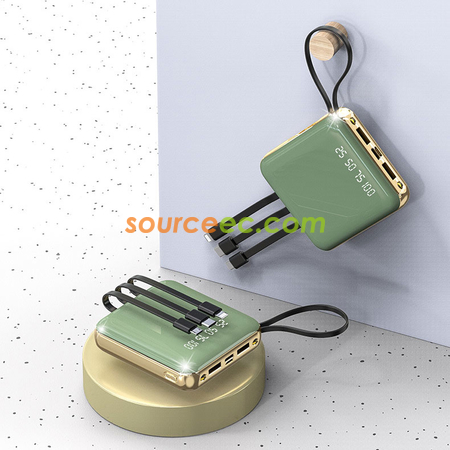 Customization 10000mAh Power Bank with In-Built Type C / Micro / Lightning Promotional Products