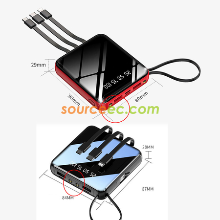 Customization 10000mAh Power Bank with In-Built Type C / Micro / Lightning Promotional Products