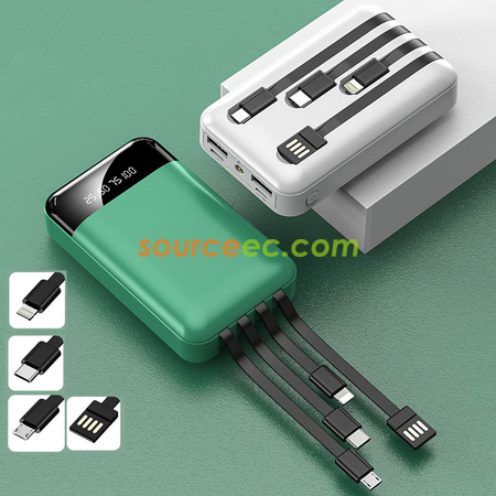Customization 10000mAh Power Bank with In-Built Type C / Micro / Lightning Promotional Products