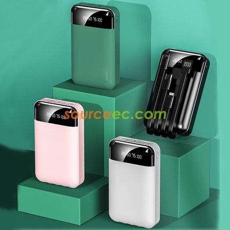 Customization 10000mAh Power Bank with In-Built Type C / Micro / Lightning Promotional Products