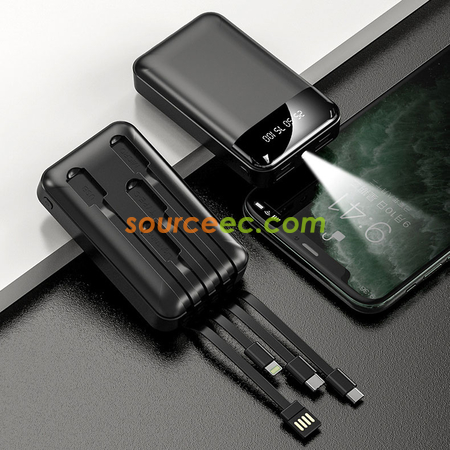 Customization 10000mAh Power Bank with In-Built Type C / Micro / Lightning Promotional Products