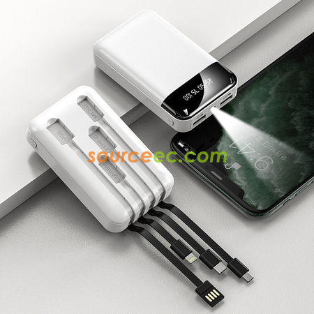 Customization 10000mAh Power Bank with In-Built Type C / Micro / Lightning Promotional Products