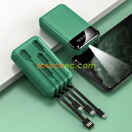 Customization 10000mAh Power Bank with In-Built Type C / Micro / Lightning Promotional Products