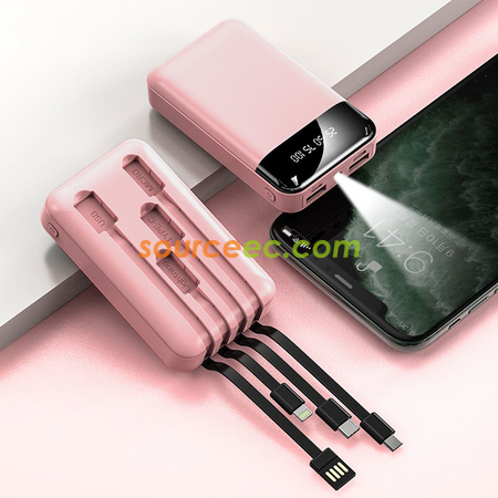 Customization 10000mAh Power Bank with In-Built Type C / Micro / Lightning Promotional Products