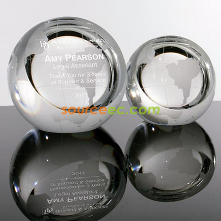 Customization Earth Crystal Small Trophy Promotional Products