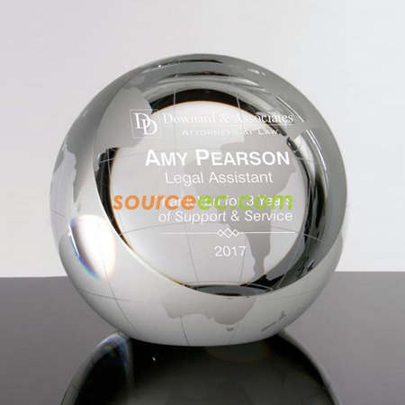 Customization Earth Crystal Small Trophy Promotional Products