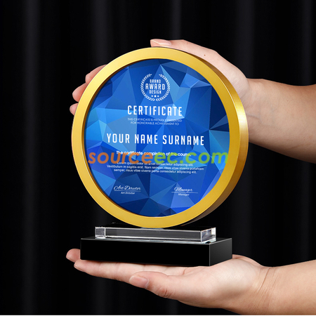 Customization Round Metal Crystal Trophy Promotional Products