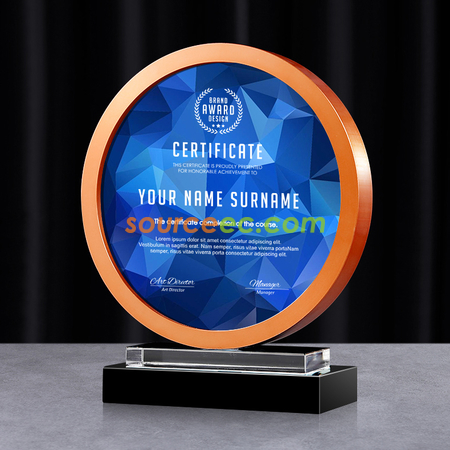 Customization Round Metal Crystal Trophy Promotional Products