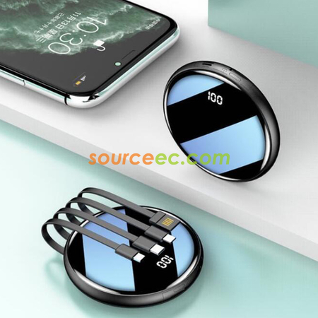 Customization 20000MAH Round Power Bank Comes With Four Lines (Mobile Power) Promotional Products