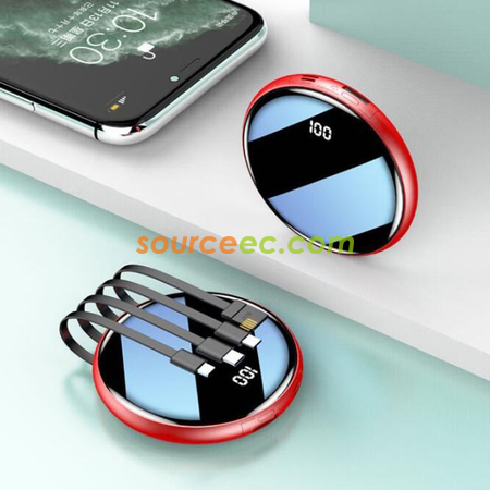Customization 20000MAH Round Power Bank Comes With Four Lines (Mobile Power) Promotional Products