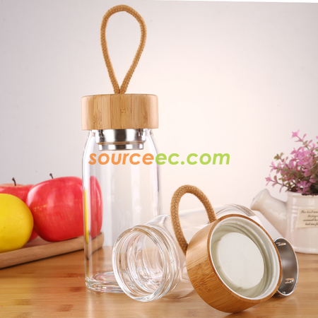 Customization Bamboo Covered Glass Promotional Products