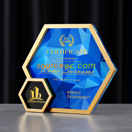 Customization Metal Hexagonal Geometric Trophy Promotional Products