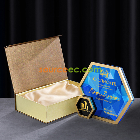 Customization Metal Hexagonal Geometric Trophy Promotional Products