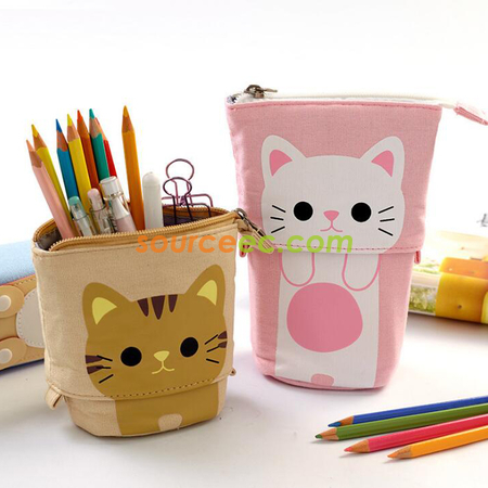 Customization Pull Down Retractable Canvas Pencil Case Promotional Products