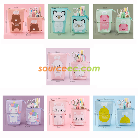 Customization Pull Down Retractable Canvas Pencil Case Promotional Products