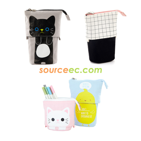 Customization Pull Down Retractable Canvas Pencil Case Promotional Products