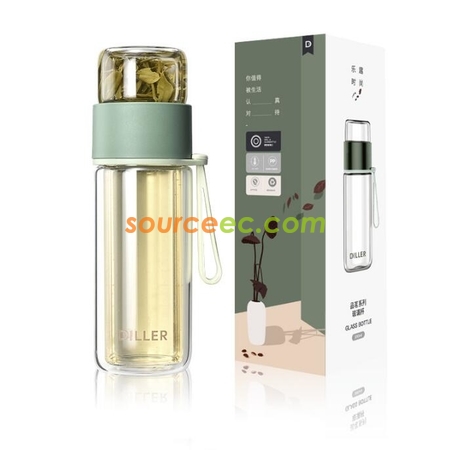 Customization 280ML Portable Glass Bottle with Infuser Promotional Products