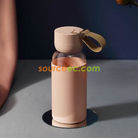 Customization 400ml Glass And Silica Gel Anti Scalding Cup Promotional Products