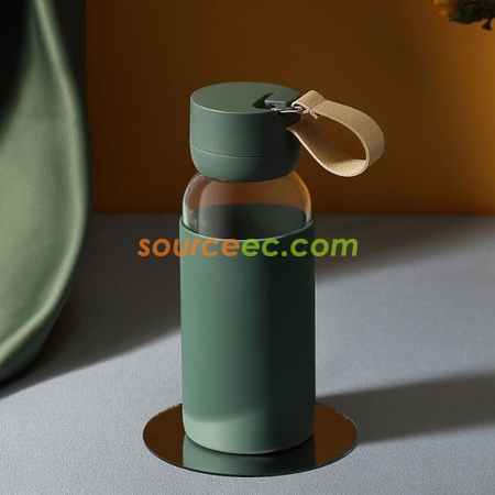 Customization 400ml Glass And Silica Gel Anti Scalding Cup Promotional Products