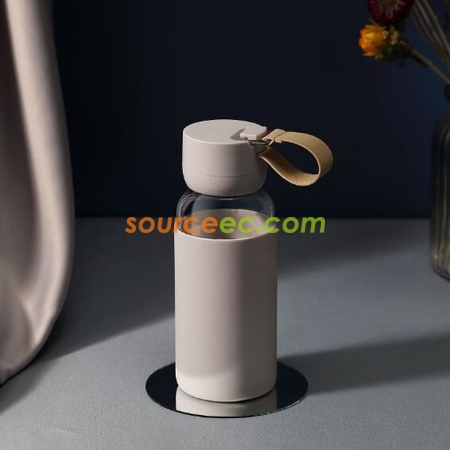 Customization 400ml Glass And Silica Gel Anti Scalding Cup Promotional Products