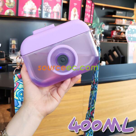 Customization Creative Camera Straw Plastic Juice Cup Promotional Products