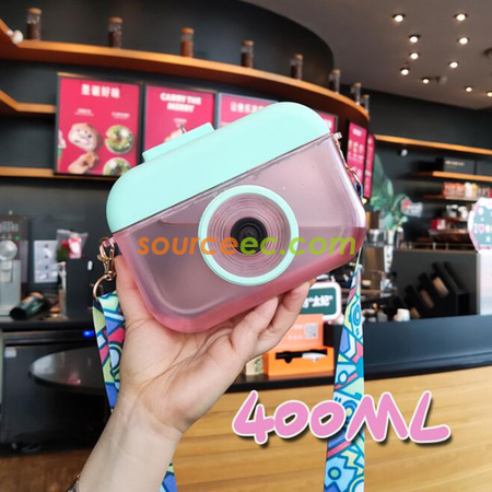 Customization Creative Camera Straw Plastic Juice Cup Promotional Products
