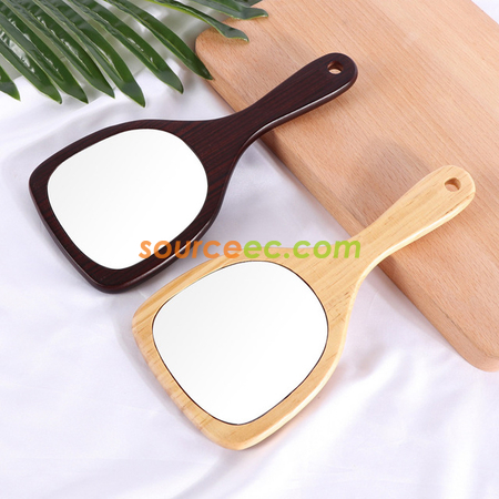 Customization Wooden Handle Makeup Mirror Promotional Products