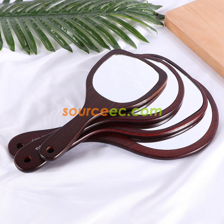 Customization Wooden Handle Makeup Mirror Promotional Products