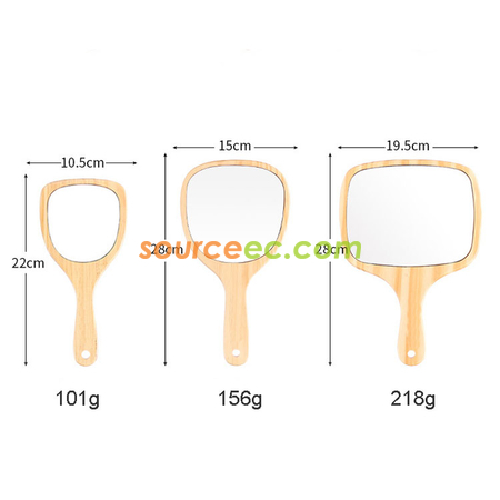 Customization Wooden Handle Makeup Mirror Promotional Products