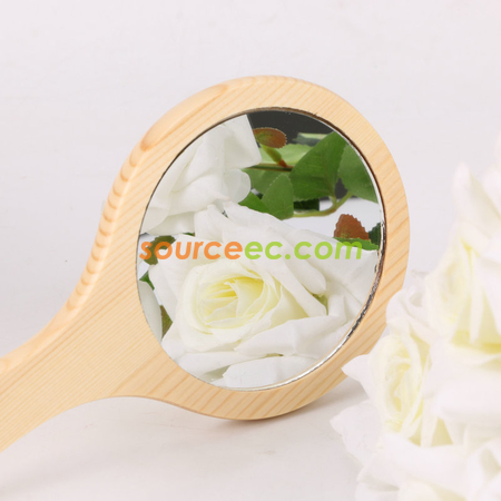 Customization Wooden Handle Makeup Mirror Promotional Products