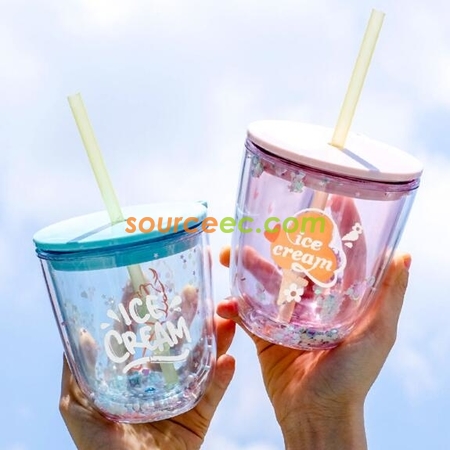 Customization Plastic Straw Cup Promotional Products