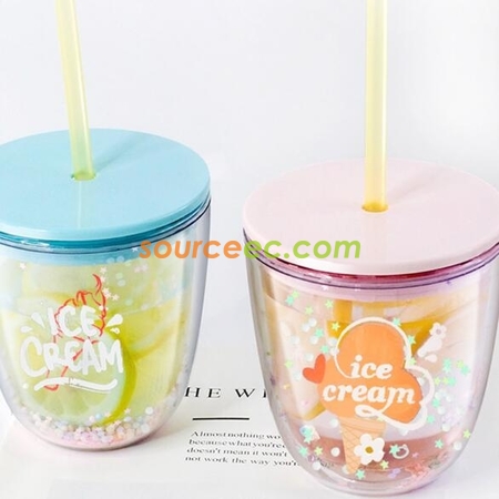Customization Plastic Straw Cup Promotional Products