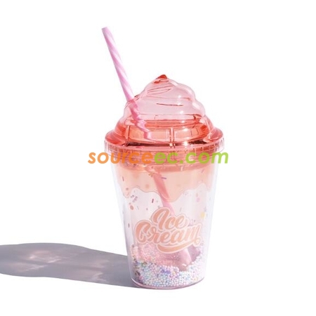 Customization 380ML Plastic Straw Cup Promotional Products