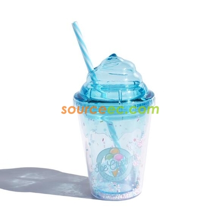 Customization 380ML Plastic Straw Cup Promotional Products