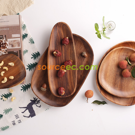 Customization Irregular Solid Wood Dinner Plate Promotional Products