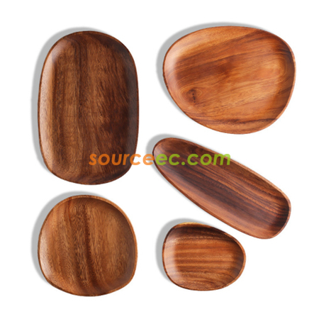 Customization Irregular Solid Wood Dinner Plate Promotional Products