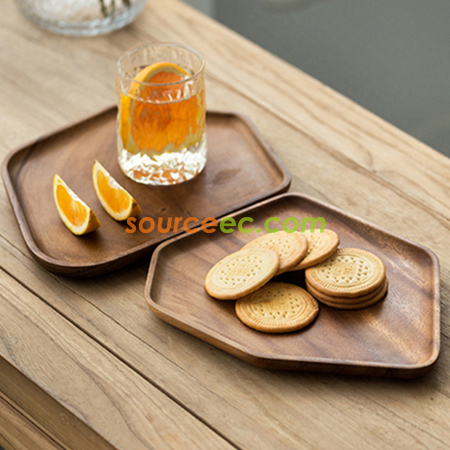 Customization Irregular Solid Wood Dinner Plate Promotional Products