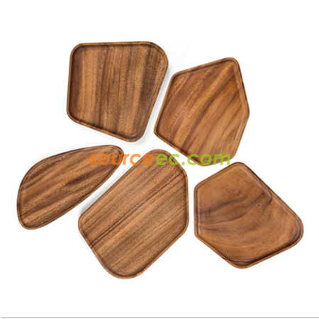 Customization Irregular Solid Wood Dinner Plate Promotional Products