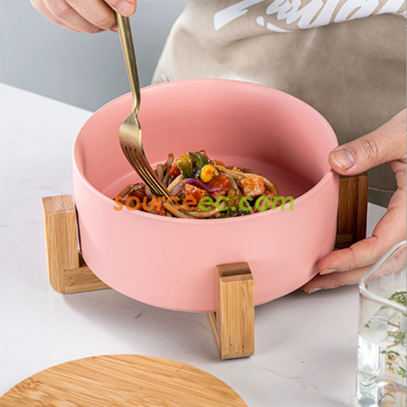 Customization Creative Wooden Ceramic Bowl Promotional Products