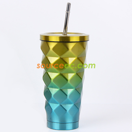 Customization 500ML Stainless Steel Coffee Thermos with Straw Promotional Products