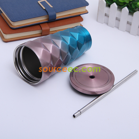 Customization 500ML Stainless Steel Coffee Thermos with Straw Promotional Products