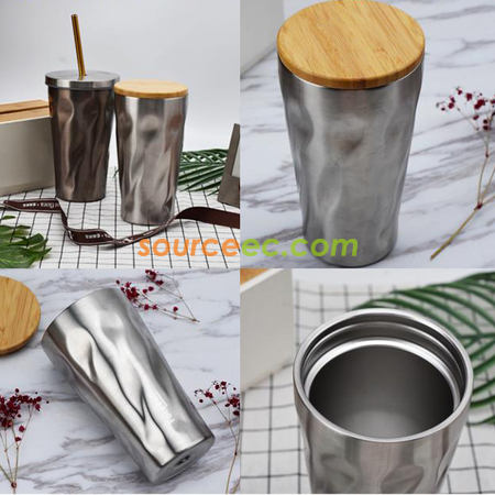 Customization 500ML Stainless Steel Coffee Thermos with Straw Promotional Products