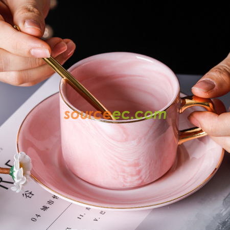 Customization Marble Pattern Ceramic Cup Promotional Products