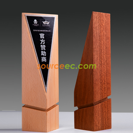 Customization Cutting Solid Wood Metal Trophy Promotional Products
