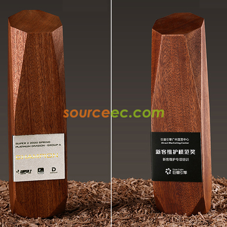 Customization Solid Wood Creative Lettering Metal Trophy Promotional Products